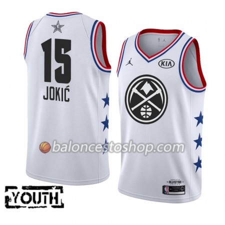 Camiseta Niños NBA Denver Nuggets Nikola Jokic 15 2019 All-Star Jordan Brand Blanco Swingman